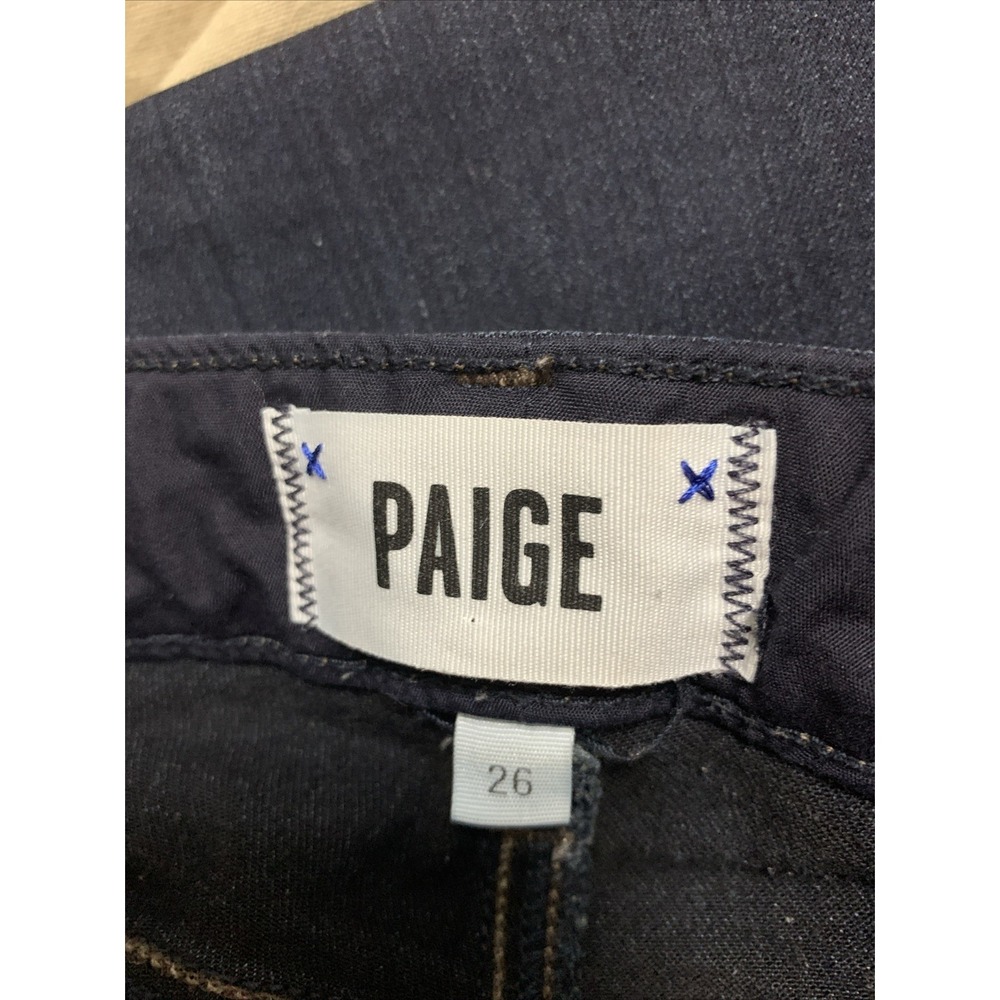 $235 PAIGE 'Hoxton Ultra Skinny' Size 26 Dark Blue High Rise Stretch Jeans, EUC - Picture 3 of 4
